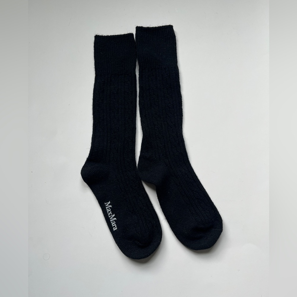 MaxMara Classic Black Wool Socks